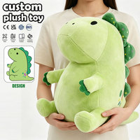 Boneka Dinosaurus Raksasa Kustom Personal, Mainan Dino Hijau Lucu Besar 8 inci untuk Anak, Bantal Plushie Lembut