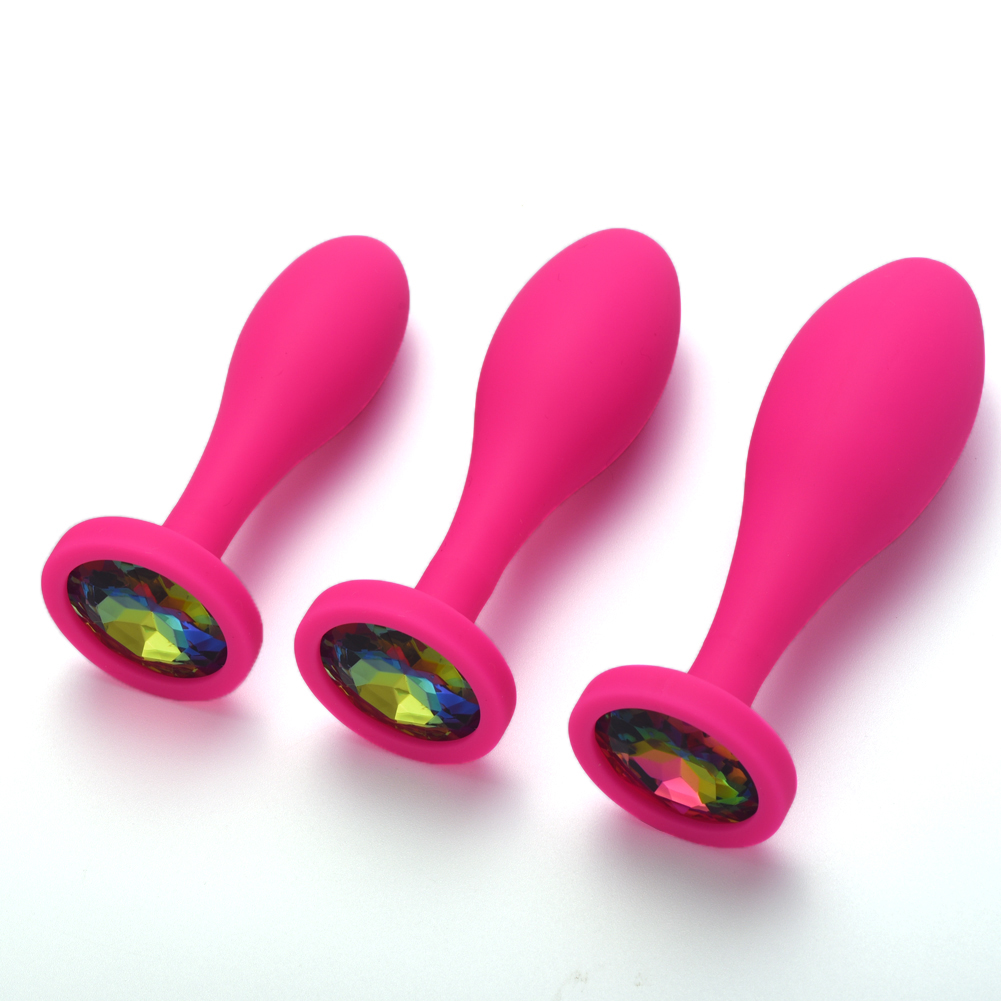 Los juguetes de envío del sexo anal del silicón del descenso riegan el sistema anal del enchufe del Massager del diseño del descenso del enchufe anal negro del extremo