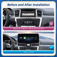 Écran d'affichage multimédia sans fil CarPlay Android Auto Linux 12,3 pouces pour Mercedes-Benz ML W166 GL X166 2012-2015 NTG4.5