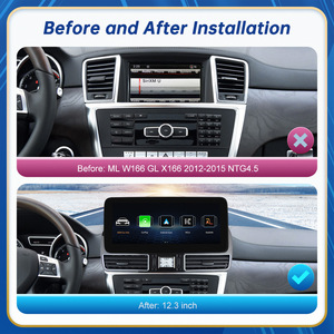 Écran tactile portable sans fil CarPlay Android Auto Linux pour tableau de bord Mercedes Benz ML W166/<span class=keywords><strong>GL</strong></span> X166 2012-2015 NTG4.5 12.3" - Product Image 2