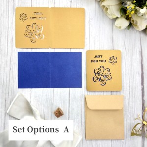 Oem Mini sinh nhật lời mời đám cưới với phong bì tùy chỉnh Kraft Quà Tặng Giấy Hollow-out thiệp chúc mừng đám cưới Thiệp mời - Product Image 3
