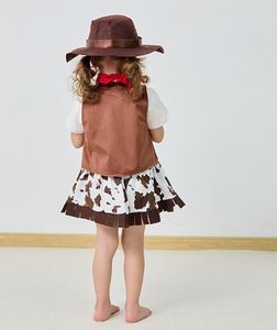 Conjunto de 4 Piezas de <span class=keywords><strong>Disfraz</strong></span> de <span class=keywords><strong>Vaquera</strong></span> para Niñas, <span class=keywords><strong>Chaleco</strong></span> con Flecos de <span class=keywords><strong>Vaquera</strong></span>, Sombrero con Pañuelo, Carnaval, Princesa, Juego de Roles, Fiesta, Cosplay - Product Image 4