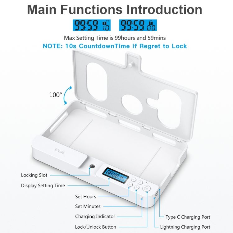 Phone Lock Box with Timer - Self-Discipline Tool for Students