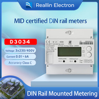 Compteur de courant triphasé à quatre fils DIN Rail D3034 1/6A CT Modbus RTU pour borne de recharge de véhicules électriques