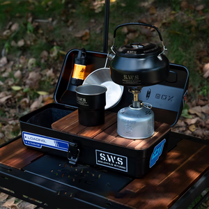 Caja de Herramientas de Hierro para Exteriores con Adhesivos, Almacenamiento de Café y Artículos Diversos, Portátil, Capacidad de 2L, para Picnic y Barbacoa - Product Image 4