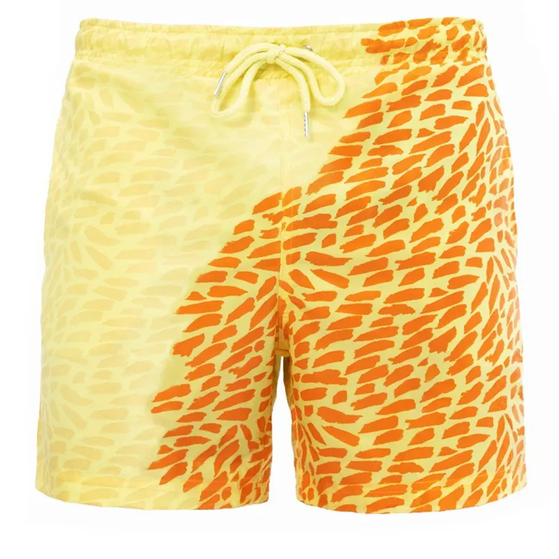Men's Swim Trunks with Mesh Liner and Pocket Quick Dry Water Color Changing Board Shorts Beach Short Pants swim shorts for men