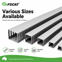 FSCAT Gris 2000x20x35mm LSZH Ducto de Cableado de Ranura Abierta con Tapa a Presión UL94V-0 CE RoHS para PanelBuilder Venta al por Mayor OEM