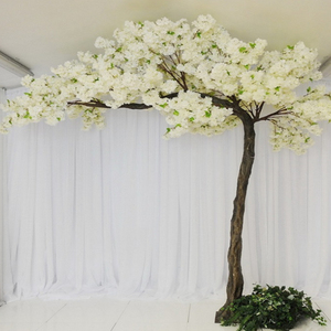 ต้นซากุระปลอมขนาดเล็กสำหรับตกแต่งโต๊ะ ดอกไม้สีขาวชมพู ต้นไม้ประดิษฐ์สำหรับงานแต่งงาน งานปาร์ตี้ ต้นเชอร์รี่บลอสซัม - Product Image 4