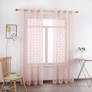 Jiaohui <span class=keywords><strong>Rideau</strong></span> Voilage de Fenêtre Rose Vente en Gros Découpé et <span class=keywords><strong>à</strong></span> Pompons, pour Salon - Product Image 1