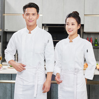 Vêtements de travail de chef personnalisés avec logo, veste de chef à manches longues pour homme, veste de chef pour femme, uniforme de cuisine après le repas