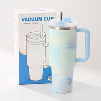 Vente en gros de gobelets de voiture en acier inoxydable 304 avec poignée, grande capacité, gobelet isotherme à double paroi, tasse à café de voyage pour les voyages