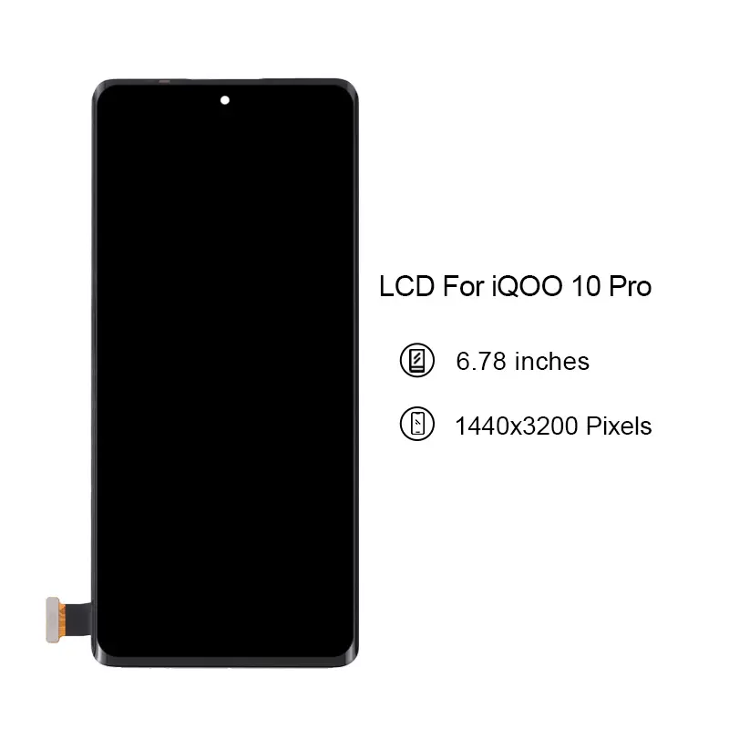 Yeni yüksek kaliteli malzeme 10 Pro LCD Pantalla iQO için Vivo için cep telefonu yedek ekran dokunmatik ekranlı sayısallaştırıcı grup