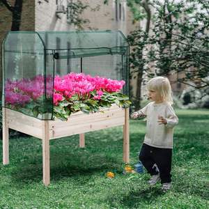 Lit de jardin surélevé avec pieds et couvercle d'écran Boîtes de jardin surélevées pour couverture de serre de jardinage protégée Capacité de 330lb - Product Image 4