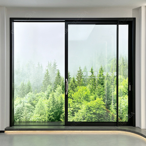 Porte coulissante <span class=keywords><strong>en</strong></span> <span class=keywords><strong>aluminium</strong></span> de haute qualité sur mesure, <span class=keywords><strong>prix</strong></span> de gros, cadre étroit moderne, porte coulissante noire - Product Image 2