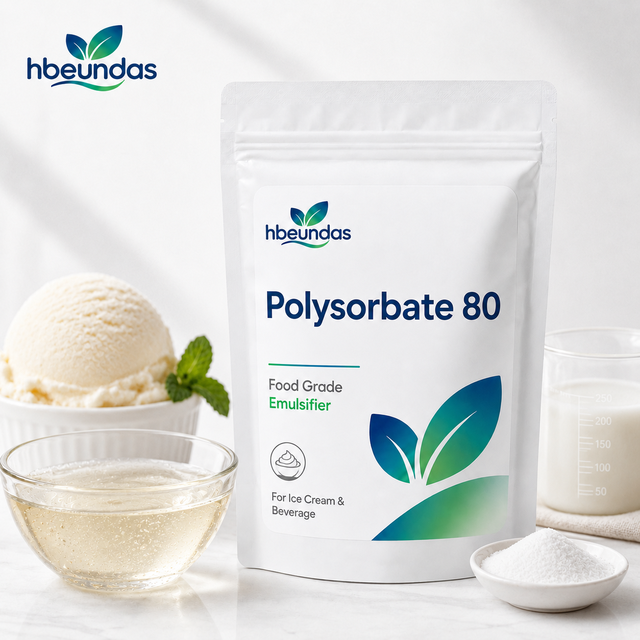 Polysorbate 80 Food Grade Ice Cream Beverage Flavor Oil Emulsifier Bulk HACCP ISO HALAL KOSHER Certified HBEUNDAS Brand