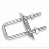 ASHLITY M6 M8 M10 M12 A2 Clip en U à tête ronde en acier inoxydable standard avec filetage, crochet carré pour fixation de tuyaux de drainage, 2 écrous