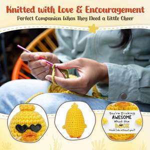 Emotional Positive Crochet Duck Inspirational Support Handmade Funny Birthday <b>Gifts</b> for Friend Retirement Farewell Leaving <b>Gift</b> - Product Image 3