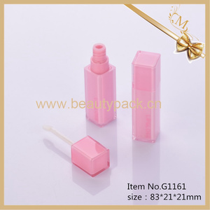 Échantillons gratuits Tubes de brillant à lèvres carrés rose vif vides Pointe en silicone avec logo - Product Image 6
