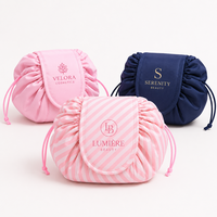 Pochette cosmétique personnalisée avec cordon de serrage et logo, sac de maquillage pratique pour les marques de beauté, rangement de voyage pour soins de la peau