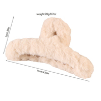 11cm coréen en peluche couleur unie une ligne pince à griffe doux fourrure tempérament Simple requin griffe mode douce fille cheveux accessoires