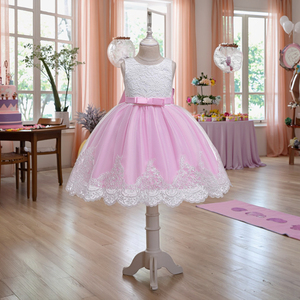 strapless open back dress Pink Princess Dress for Little Girls