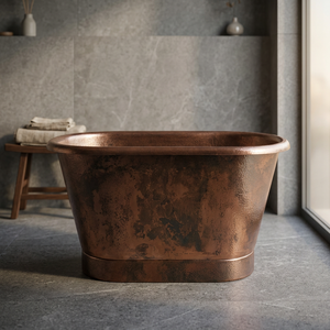 Bañera de Cobre con Patas, Acabado Pulido, Lujo Accesible para Villas, Estilo Antiguo, Superventas - Artesanía India para el Hogar - Product Image 2