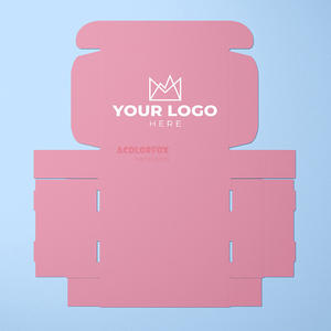 Boîte aux lettres en carton ondulé rose avec logo de marque personnalisé Boîte d'emballage d'extension de cheveux avec impression couleur - Product Image 6