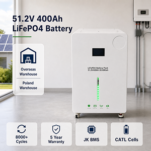 Système de stockage de batterie de secours domestique LiFePO4 51,2 V 400 Ah avec protection BMS, écran tactile HD, surveillance CAN, RS485 et Wi-Fi - Product Image 1