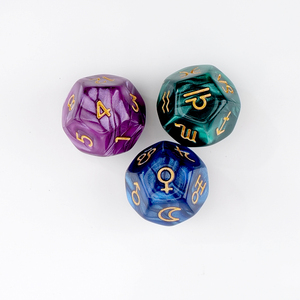 <span class=keywords><strong>Jeu</strong></span> de Table de dés Constellation Divination jouets planètes signes nombres dés d'astrologie polyédriques à 12 côtés - Product Image 5