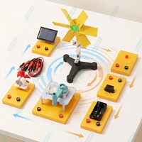 Kit d'expérimentation de conversion d'énergie LYMART : Panneau solaire, éolienne, ventilateur, générateur manuel, support de batterie, module interrupteur LED