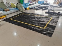 Tapis de trampoline à l'élastique noir PP de haute qualité avec lignes d'avertissement jaunes et crochets triangulaires au prix d'usine vente intérieur extérieur