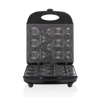 Machine RAF Polyvalente pour Mini Donuts et Biscuits, Plaque de Cuisson Électrique pour Gâteaux avec 4 Formes, Idéale pour les Petits Déjeuners et Collations