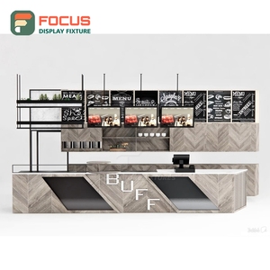 High Capacity Coffee Merchandise Display Rack Oak Grain Finish Coffee Bean Display Area Coffee <b>Bar</b> Display Rack - Product Image 3