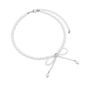 新作 パール チョーカー ファッション 韓国風 リボン ネックレス 最新 トレンド ウェディング 婚約 パーティー ギフト 女の子向け - Product Image 6