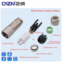 네트워크 장비 M923 똑바른 각이지는 전원 플러그 남성 PG 사각 소켓 M23 여성 연결관