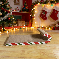 Jouet pour chat en forme de canne de Noël, ne perd pas ses poils, divertissement, fournitures pour animaux de compagnie, griffoir en carton pour chat, griffoir pour chat