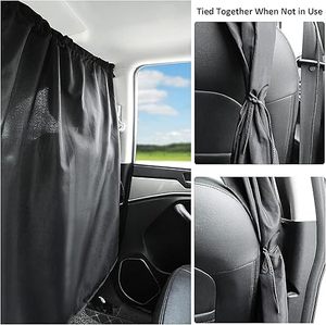 2 Pcs Car Divider Privacy Curtains <b>Shade</b> Side <b>Window</b> Covers, Black Car <b>Window</b> Cover Detachable - Product Image 6