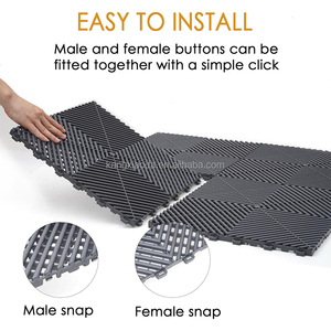 Las baldosas de piso de <span class=keywords><strong>garaje</strong></span> de flujo libre funcionan muy bien para la tienda de detalles de automóviles Revestimiento de piso de taller de baño de automóviles - Product Image 4