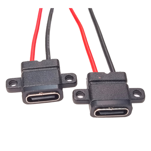 Screw Mount USB Type C Connector Panel Mount USB C Jack Charge Cable