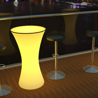 Table de bar à cocktails en plastique éclairée par LED, idéale pour les événements commerciaux, les fêtes, les salons automobiles, les loisirs en plein air