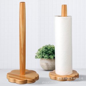 Wooden Tissue Holder Fan Shaped Base Non Slip <b>Kitchen</b> <b>Paper</b> Roll Stand Natural Wood Color Scandinavian Design - Product Image 1