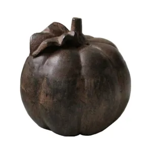 Fall Decor Iron Effect Resin Pumpkin Statue Cast Metal Look Polyresin Autumn Pumpkin Ornaments Halloween Polystone Pumpkin