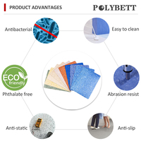 Revêtement de sol en vinyle d'hôpital de 2 mm, revêtement de sol en PVC commercial en bois, rouleau de linoléum