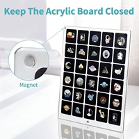 Transparent acrylique broche Collection présentoir organisateur sans poussière dessus de Table support mural pour émail bijoux cadeaux broches Po Kemon Badges