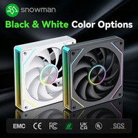 Ventilador para PC SNOWMAN OK120-ARGB-WH de 120 mm, Blanco, ARGB, 15-20dBA, Silencioso, PWM, Espejo Infinito, 5V, 3 Pines, Sincronización, Venta al Por Mayor