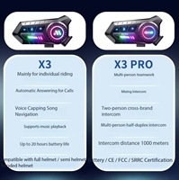 Casque de moto transfrontalier X3pro multi-marques avec interphone, réduction active du bruit, étanche IP67, unisexe, pour le sport