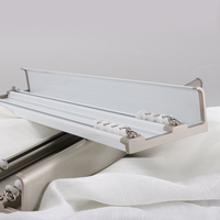 Système de rail double pour rideaux, en alliage d'aluminium, montage au plafond, pour rideaux à double couche