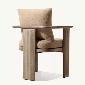 Ensemble de meubles de salle à manger d'extérieur en teck de style moderne, chaises et table durables pour le jardin et les parcs - Product Image 3