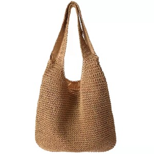 Nuevo Bolso de Paja de Gran Capacidad para Otoño, con Dos Correas, Cierre de Cremallera, Forro de Poliéster, Diseño Tejido Suave, Bolso Casual de Playa para Mujer - Product Image 3