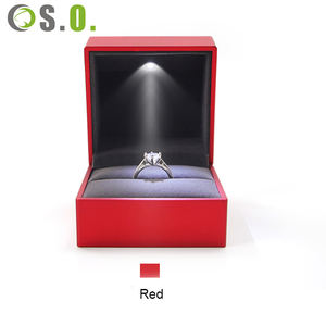 High End Luxury LED Light Jewelry Box High Gloss Paint Finish Custom Color for <b>Ring</b> Bracelet Necklace Premium Packaging - Product Image 2